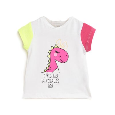 Girls Natural Printed Short Sleeve T-Shirt